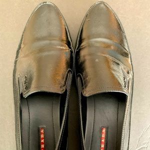 Prada Loafers black patent leather women’s 8.5